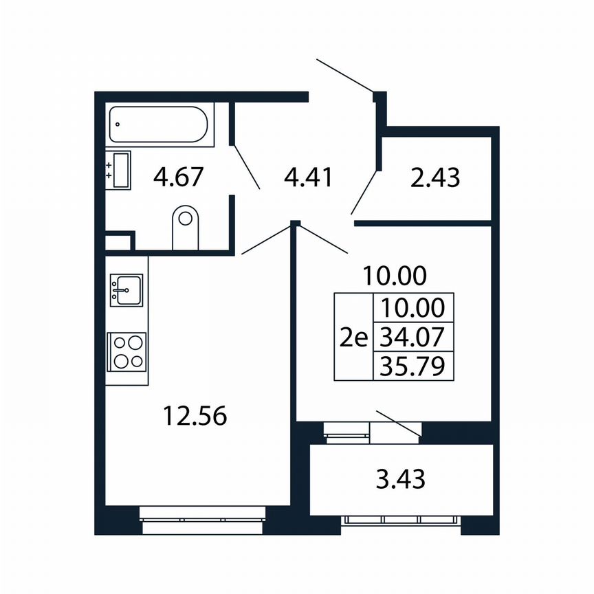 2-к. квартира, 37,5 м², 1/13 эт.