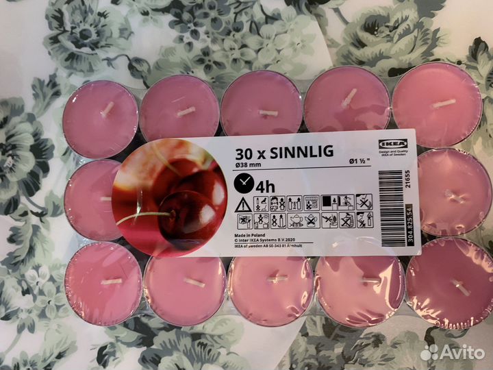 Свечи IKEA, набор из 30 шт, разные ароматы