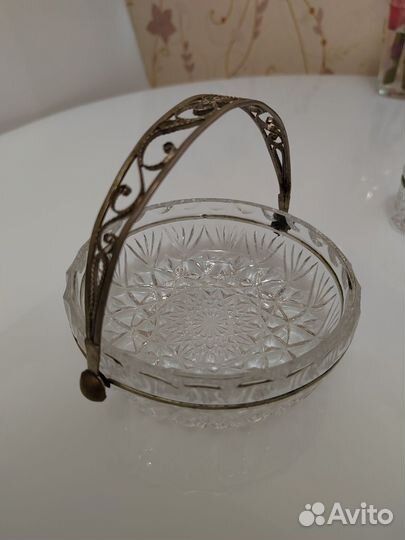 Вазы-конфетницы хрусталь и цветное стекло СССР