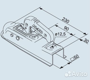 Замковое устройство прицепа # 50 750/75 кг ак 7 V