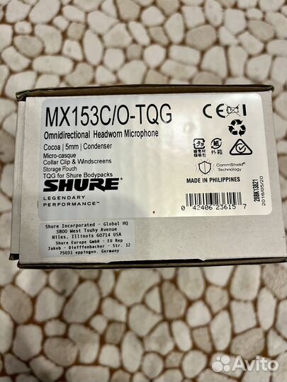 Shure MX153C/O-TQG головной микрофон