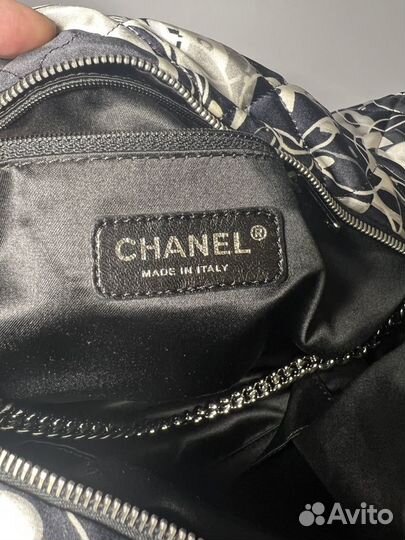 Пляжная сумка шоппер Chanel сатин