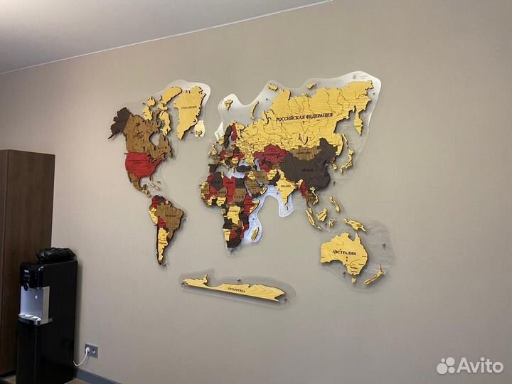 Идеальная деревянная карта мира из дерева 3D