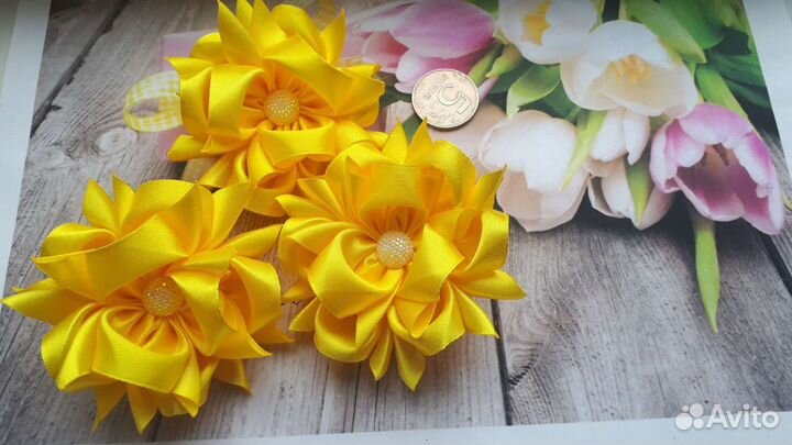 Бантики для волос ручная работа