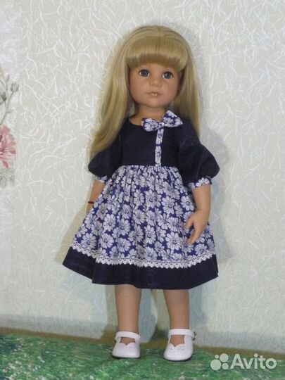 Одежда для Готц 50 см. Синие ромашки