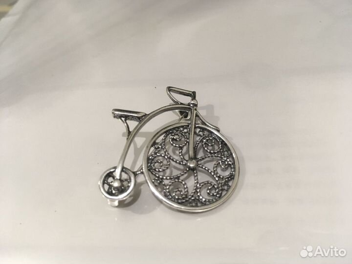 Брошь велосипед ретро