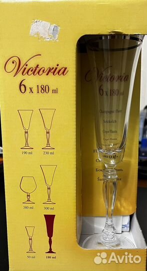 Оригинальные бокалы Victoria Bohemia Crystal. CZ