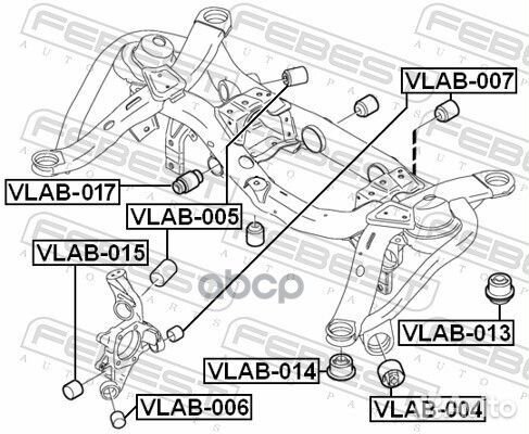 Сайлентблок задней балки Volvo XC90 03 vlab014