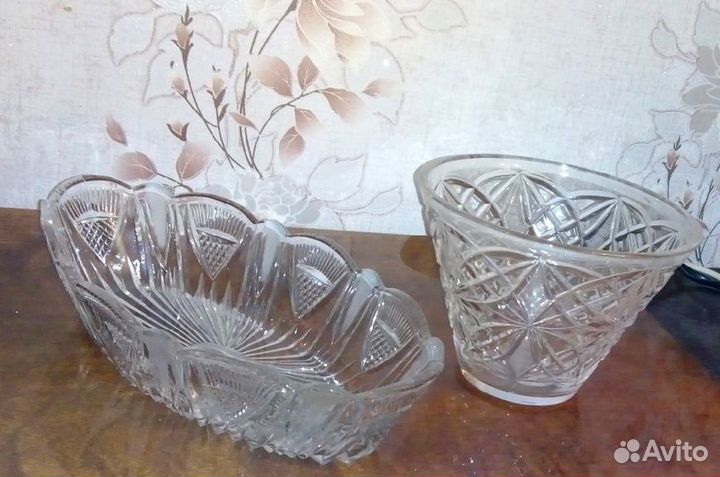 Хрустальные вазы СССР. Селедочницы Дулево