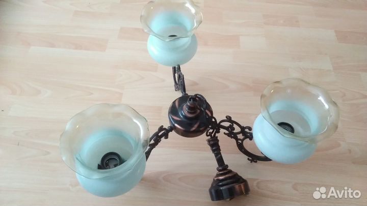 Люстра трехрожковая бронза