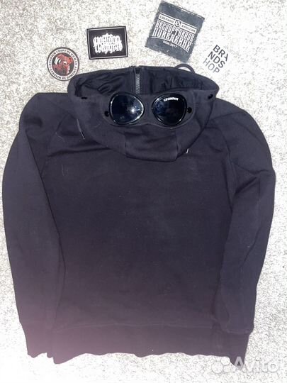 Cp company зип худи черная