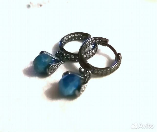 Серьги с натуральными поделочными камнями