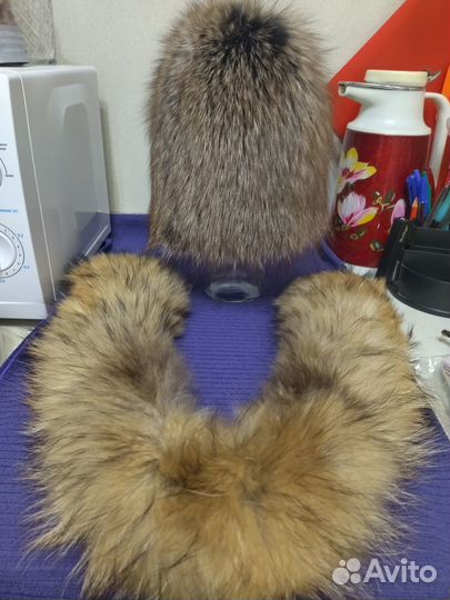 Шапка зимняя меховая женская и воротник