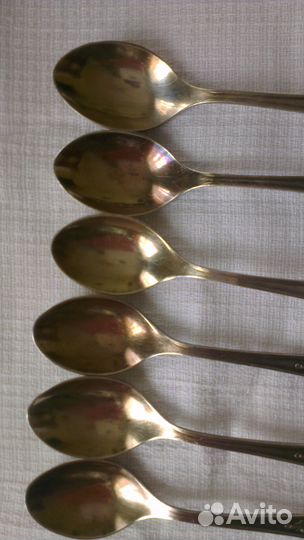 Ложки чайные мельхиор с позолотой