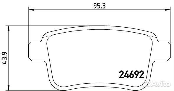 Колодки тормозные задние Brembo, P68043