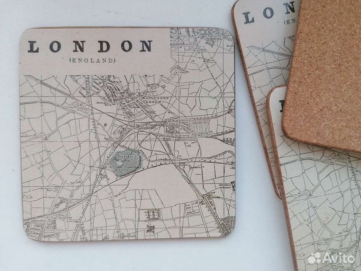 Пробковая подставка. Лнндон.набор 6 шт