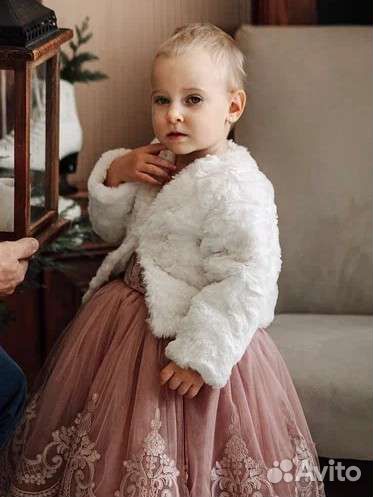 Меховая накидка болеро шубка на годик-два 80-92 см