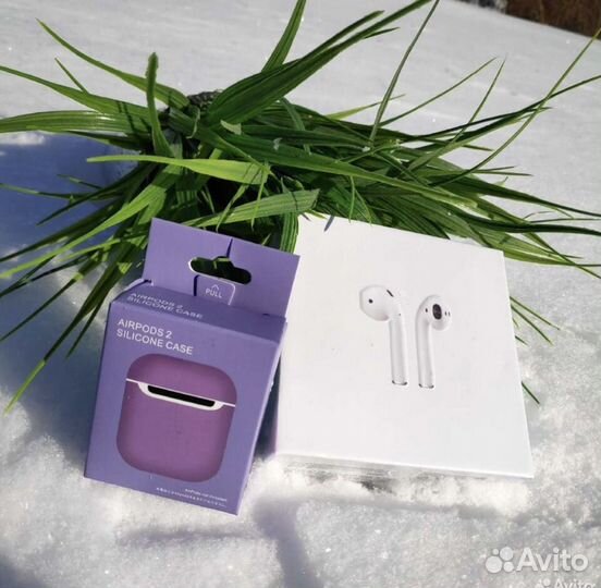 Беспроводные наушники Airpods 2 + чехол в подарок