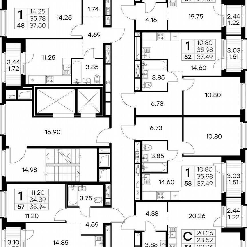 1-к. квартира, 39,1 м², 6/15 эт.