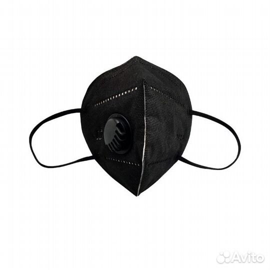 Маска, с клапаном, черная