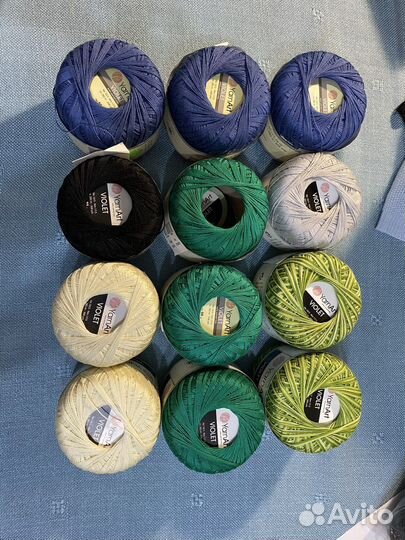 Пряжа новая, разная, хлопок и не только