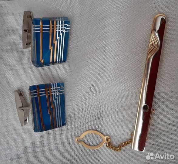 Запонки,зажим для галстука-ссср, В нов.состоянии