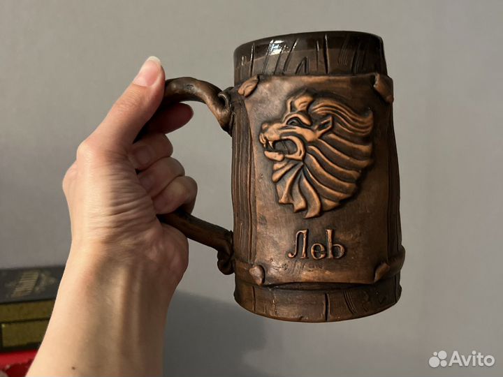 Кружка пивная глиняная