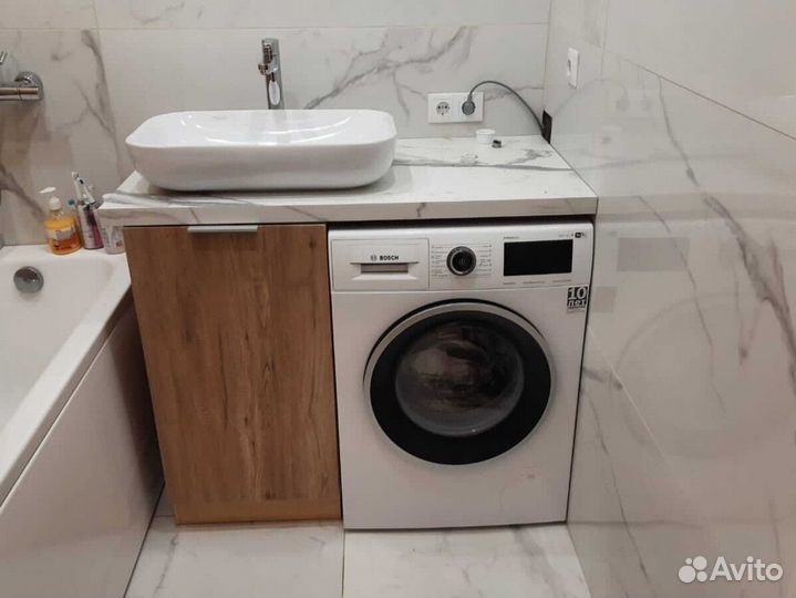Тумба с раковиной для ванной под стиральную машину