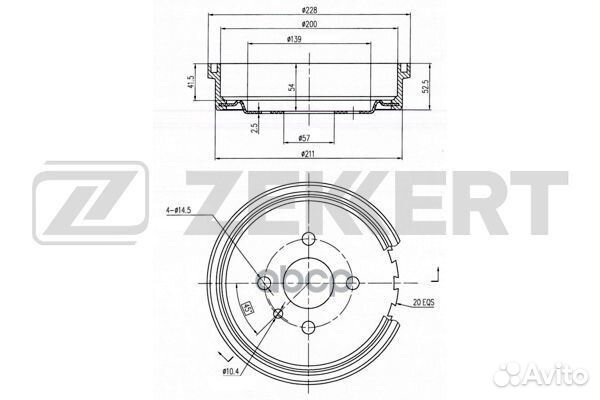 Барабан торм. зад. Opel Astra F 91- Kadett E 7
