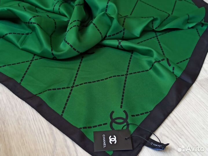 Платок Шелковый Chanel зелёный 6 расцветок