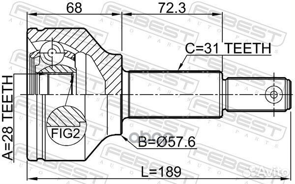 ШРУС внешний ford transit TTG 2014- 2110-TTF 21