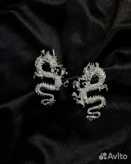 Серьги драконы