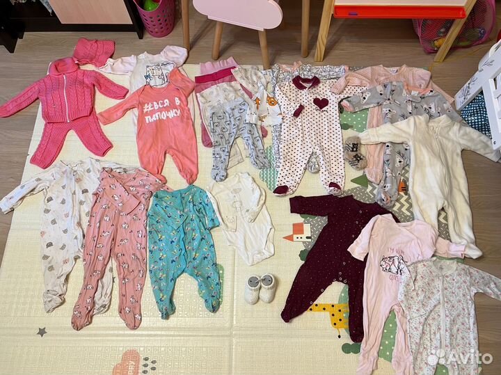 Вещи на девочку пакетом 0-1 год