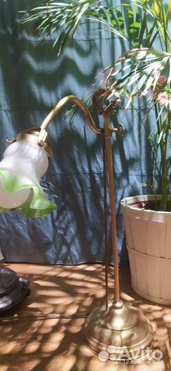 Лампа настольная зелёный плафон модерн 19 век