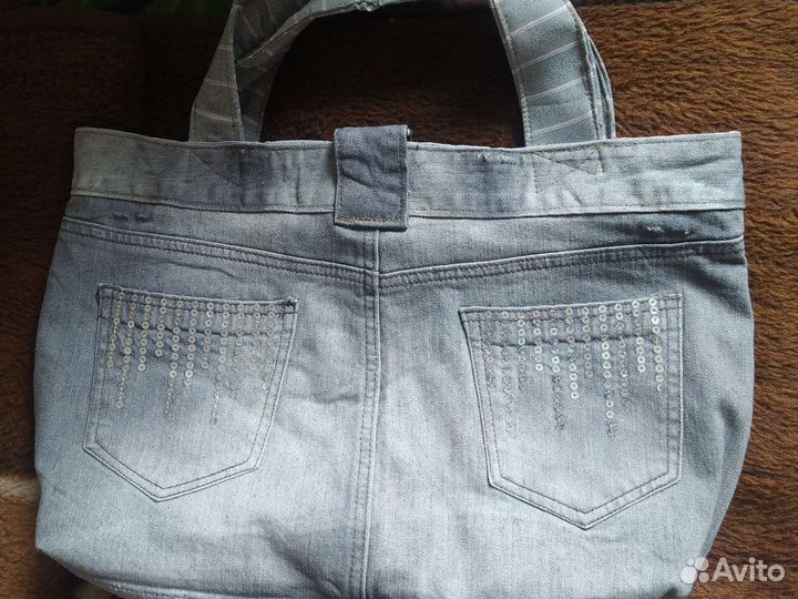 Джинсовая сумка для ноутбука