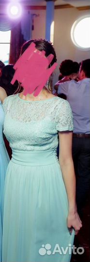 Платье вечернее нежно-зеленого цвета