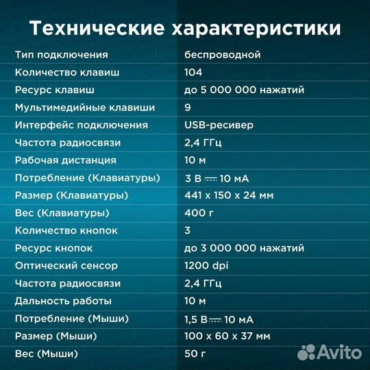 Клавиатура + мышь Оклик 225M клав:черный мышь:черн