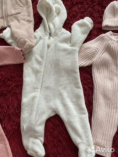 Теплые вещи для девочки 62-68 см