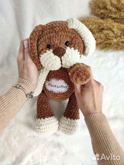 Вязаные игрушки собака