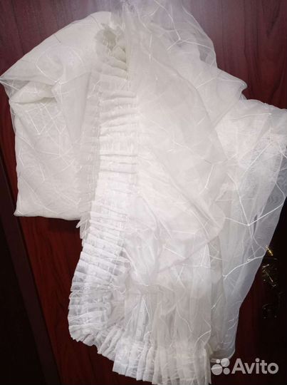Тюль белая ширина 6м высота 2,45см