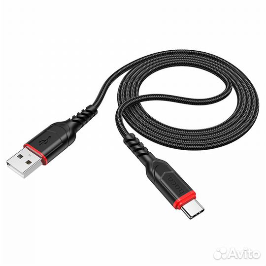 Кабель USB - Type-C 1м hoco X59 Victory, 3A, черны