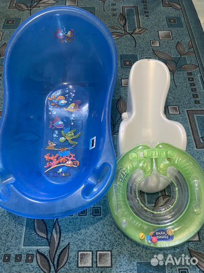 Ванночка для купания, круг на шею и горка