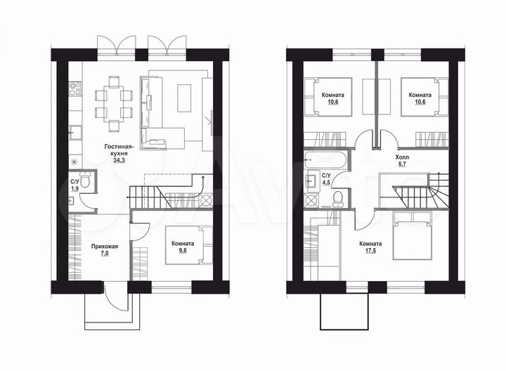 Таунхаус 102 м² на участке 1,5 сот.