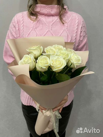 Букет цветов из белой розы, доставка