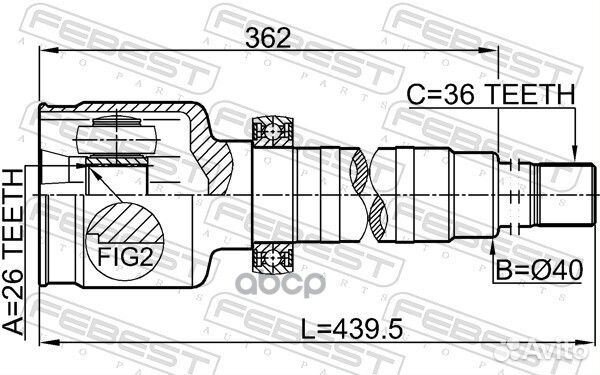 ШРУС внутренний правый 26X40X36 ford transit FY