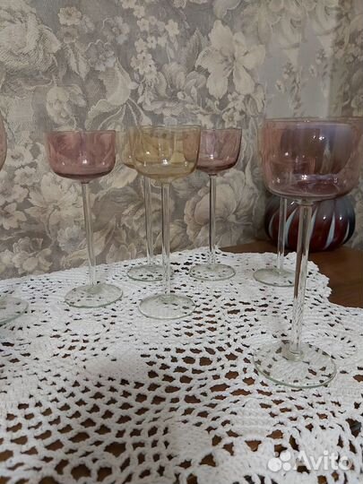 Фужеры бокалы цветное стекло сссрКалининский завод