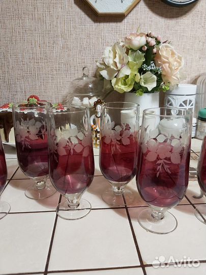 Цветное стекло ссср,бокалы для вина