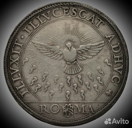 Серебряная монета.Ватикан,1 пиастр,1669 год