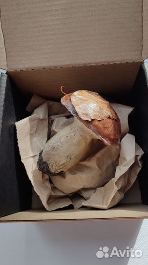 Гриб подосиновик из папье-маше ёлочная игрушка