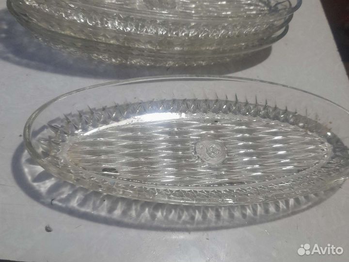 Селедочница стекло ссср.6штук